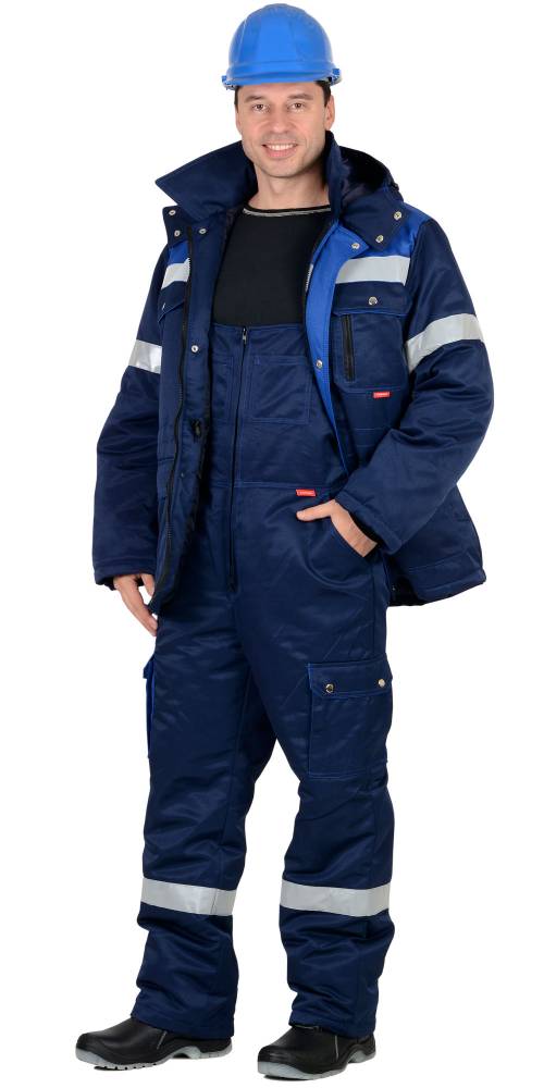 Комплект зимний Титан куртка/полукомбинезон синий тк. смесовая СОП-50 (арт.с-103032)