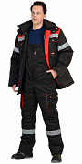 Комплект зимний Титан куртка/полукомбинезон черный тк. смесовая СОП-50 (арт.с-02322)