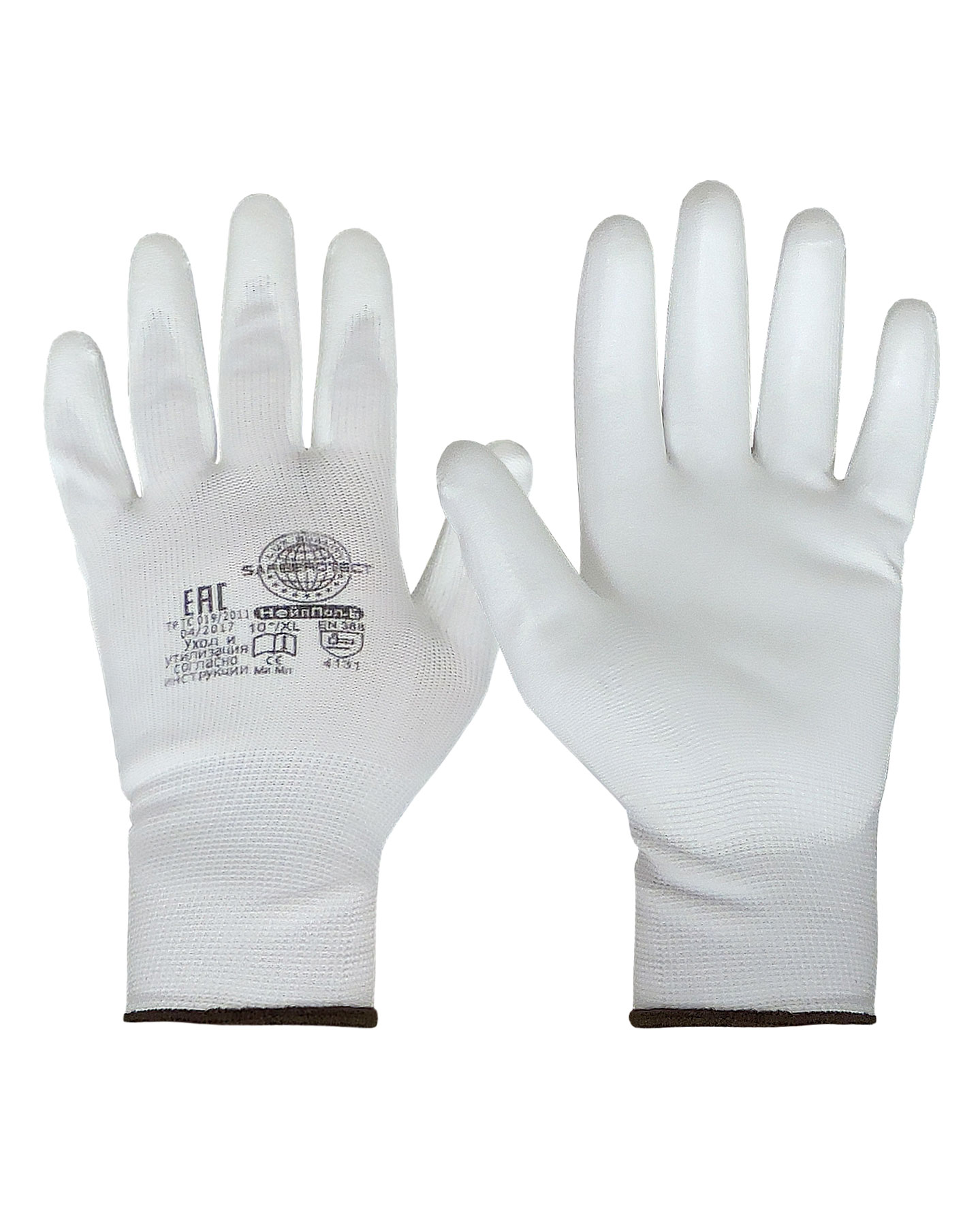 Перчатки НейпПол-Б нейлон/полиуретан белый (арт.с-03054)