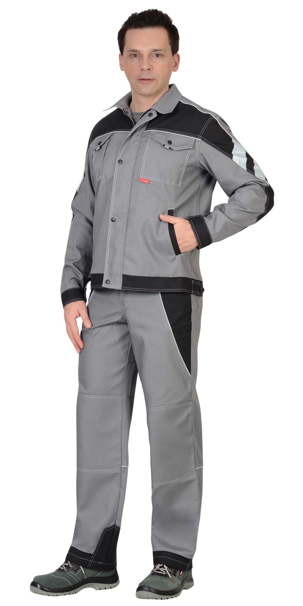 Костюм рабочий Пекин куртка/брюки серый тк.Смесовая (арт.с-108135)