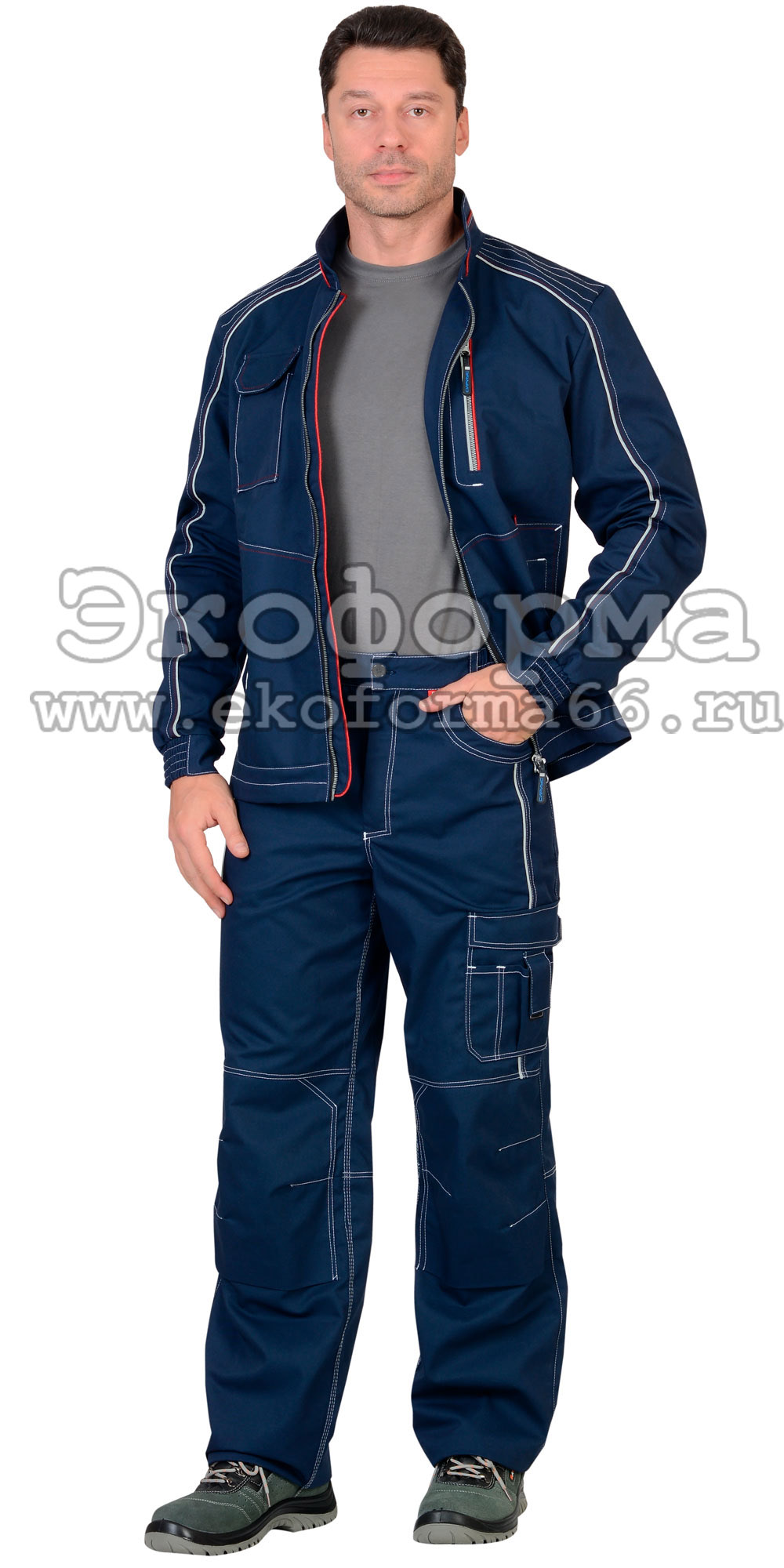 Костюм рабочий Алекс куртка/брюки синий тк.Смесовая (арт.с-107990)
