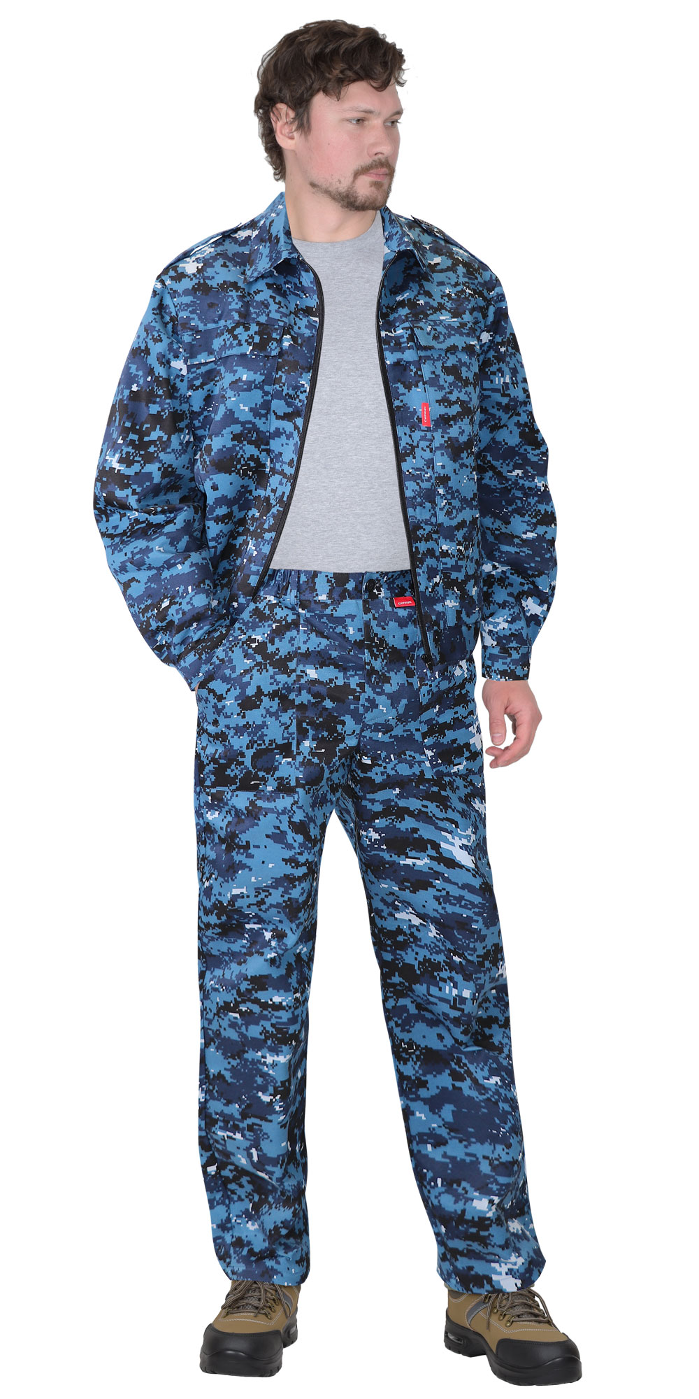 Костюм охранника Блокпост куртка/брюки КМФ цифра синяя тк.смесовая (арт.с-139843)