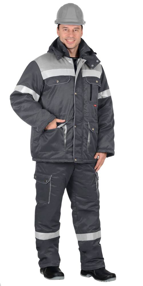 Комплект зимний Титан куртка/полукомбинезон серый тк. смесовая СОП-50 (арт.с-114594)