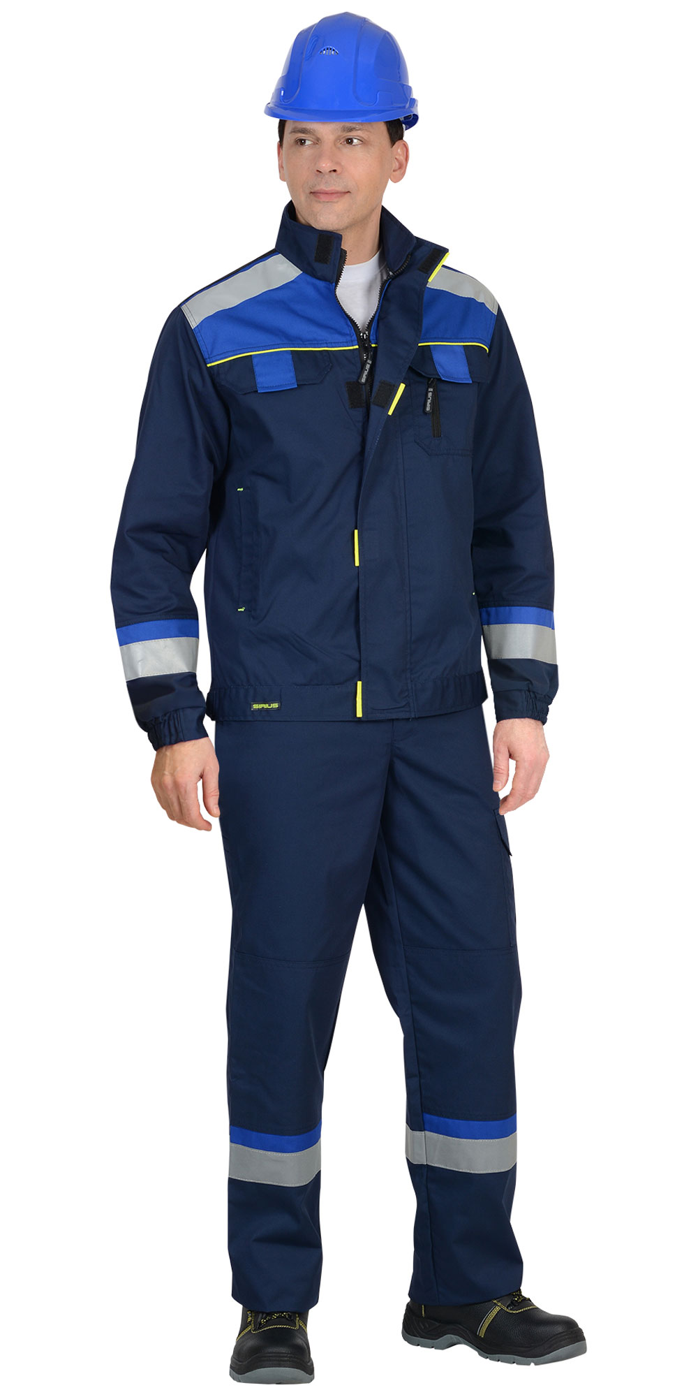 Комплект рабочий Бостон куртка/полукомбинезон синий тк. Смесовая (арт.с-107998)