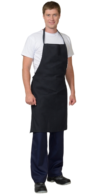 Фартук х/б черный  диагональ (арт.с-19379)