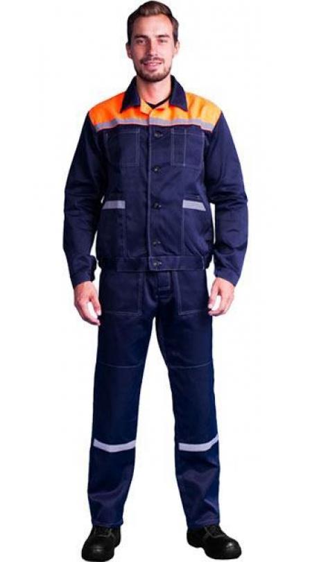 Комплект рабочий Легион куртка/полукомбинезон синий/оранжевый тк.Смесовая (арт.0001816)