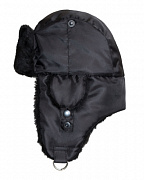 Шапка-ушанка Евро ПЛЮС черная тк.Оксфорд (арт. с-109340)