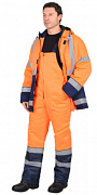 Комплект зимний сигнальный Магистраль-3 куртка/полукомбинезон оранжевый тк. смесовая СОП (арт.с-111798)
