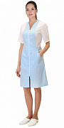 *Халат медицинский Алиса женский голубой/белый тк.смесовая (арт.с-119280)