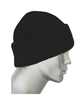 Шапка зимняя трикотажная двойная черная 100% ПАН (арт. с-25751)