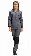 Костюм рабочий женский Город куртка/брюки серый тк. Смесовая (арт.КОС214-1)