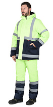 Комплект зимний сигнальный Магистраль-3 куртка/полукомбинезон лимон/синий тк. смесовая СОП (арт.с-111798)