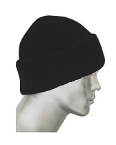 Шапка зимняя трикотажная двойная черная 100% ПАН (арт. с-25751)