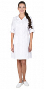 Халат медицинский Глэм женскй белый 40% ПЭ 60% ХБ (арт.с-03012)