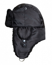 Шапка-ушанка Евро ПЛЮС черная тк.Оксфорд (арт. с-109340)