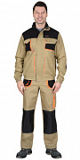 Куртка рабочая Манхеттен короткая песочный/черный/оранжевый тк.Смесовая (арт.с-104011)