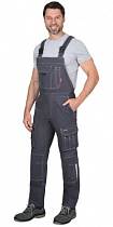 Полукомбинезон рабочий Джет серый/синий тк.мех стрейч с ВО (арт.с-126397)