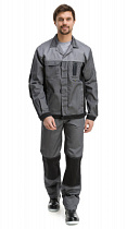 Комплект рабочий Город куртка/полукомбинезон серый тк.Смесовая (арт.KS212)