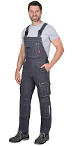 Полукомбинезон рабочий Джет серый/синий тк.мех стрейч с ВО (арт.с-126397)