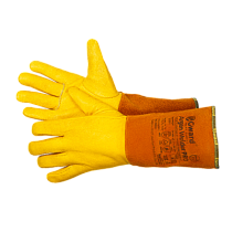 Краги спилковые аргонщика желтые Гвард арт 301