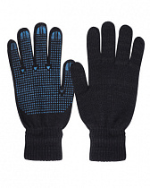 Перчатки рабочие трикотажные черные с ПВХ 6-ти нитка 10класс