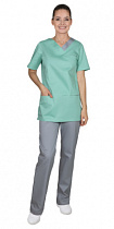 Костюм женский КЭТРИН мятный с серым(с-151841)