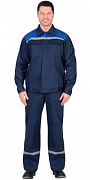 Комплект рабочий Эксперт куртка/полукомбинезон синяя 100% ХБ (арт.с-03665)