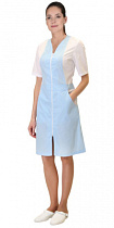 *Халат медицинский Алиса женский голубой/белый тк.смесовая (арт.с-119280)