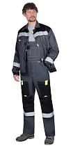 Комплект рабочий Фаворит куртка/полукомбинезон серый/черн тк.Смесовая (арт.с-153736)